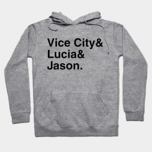 GTA VI Vice City & Lucia & Jason. (Black) Hoodie